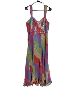 Multicolored Sequin Maxi Dress